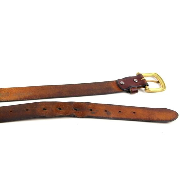 HANDCRAFTED BROWN GENUINE LEATHER 1 1/8"Wd CASUAL DRESS MEN'S BELT Sz 42 (E37 - Picture 15 of 15